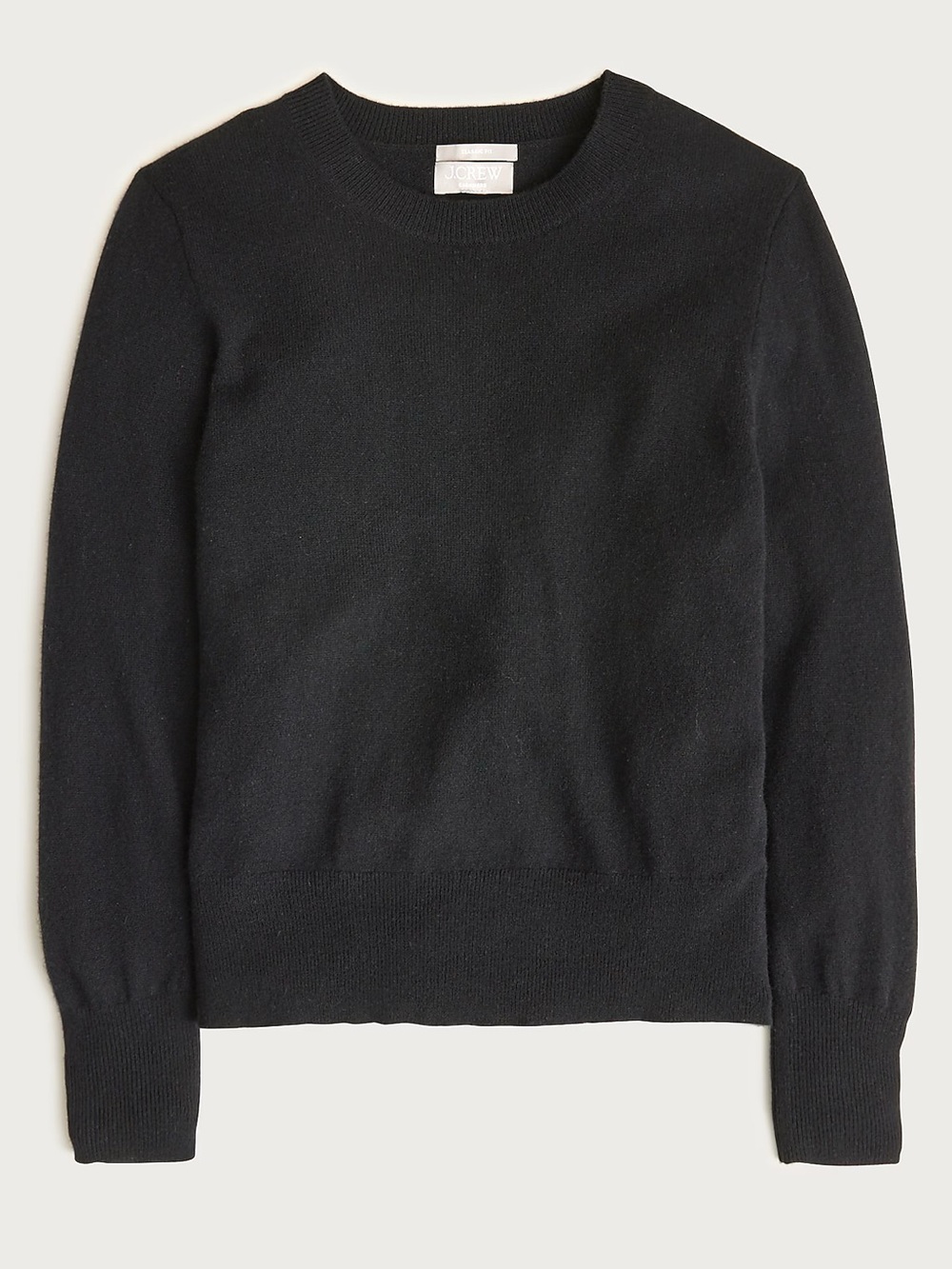 NWT J. CREW Women’s 100% Cashmere classic-fit crewneck sweater black XXS BA400